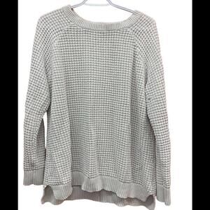 Natural Reflections Womens Off White Waffle Knit Pullover Sweater Size 2XL READ‌